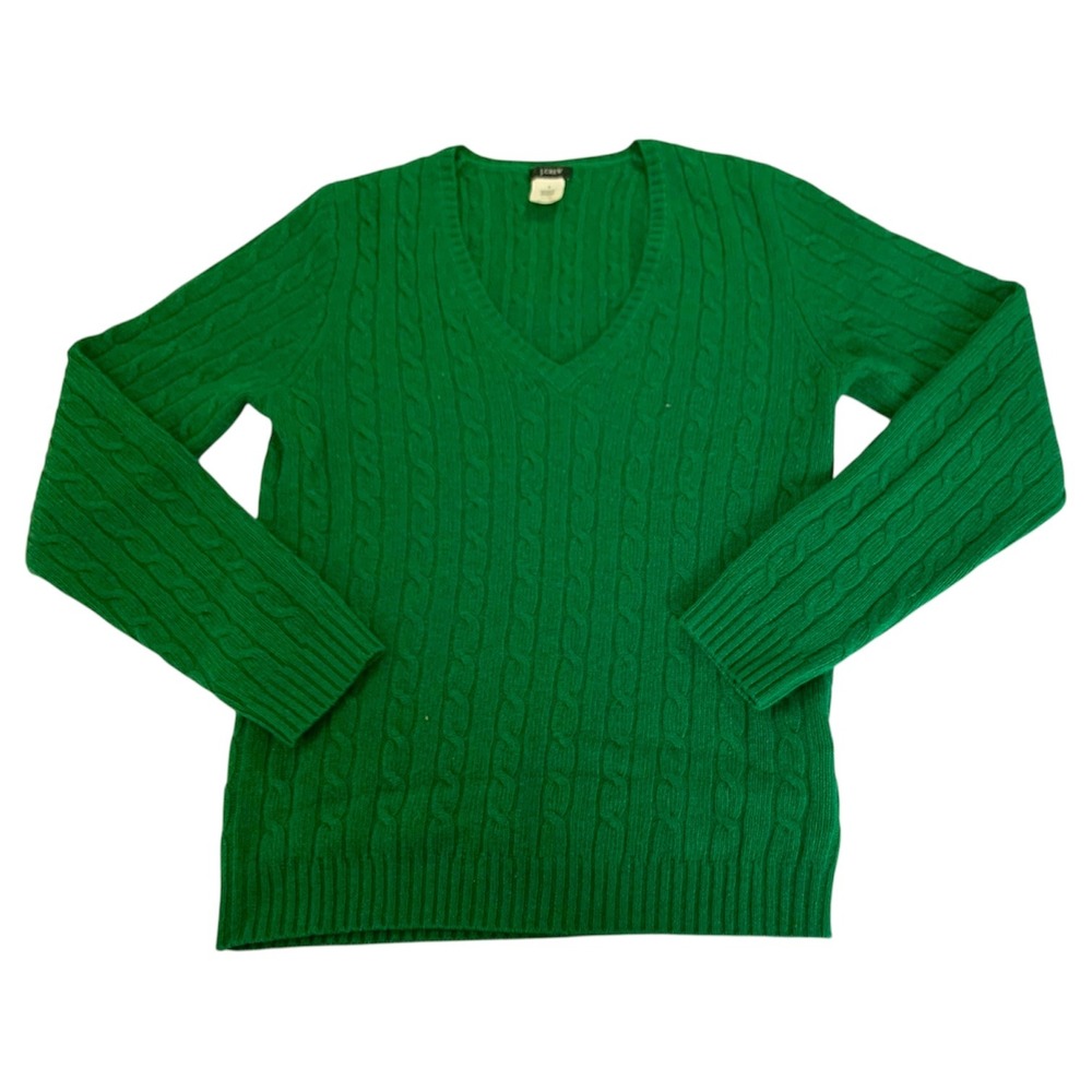 J.Crew Sweater Women M Kelly Cable Knit Merino Angora‎ Cashmere Preppy Academia